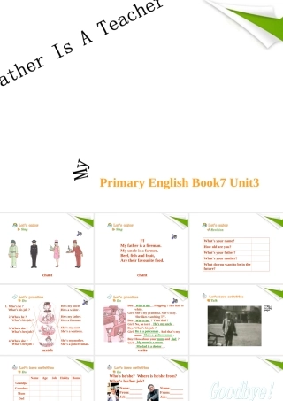 四年级英语上册 Unit 3 My father is a teacher(三)课件 人教新版