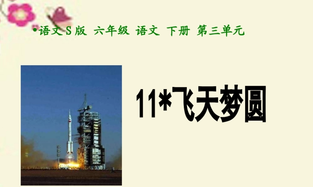 六年级语文下册 第3单元 11《飞天梦圆》课件9 语文S版-语文S版小学六年级下册语文课件