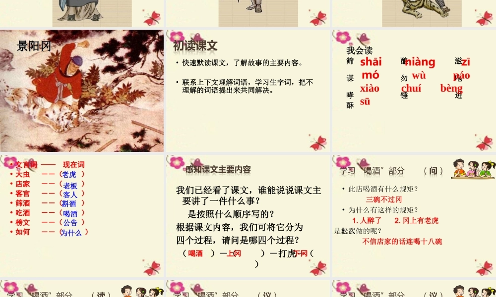 六年级语文下册 第7单元 17《景阳冈》课件3 语文A版-语文A版小学六年级下册语文课件