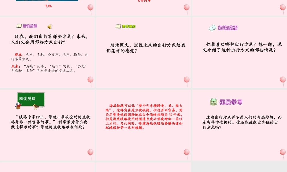 六年级语文下册 第三单元 第12课《未来我们怎样出行》课件 西师大版-西师大版小学六年级下册语文课件