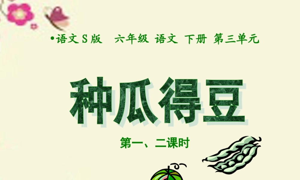六年级语文下册 第3单元 12《种瓜得豆》课件4 语文S版-语文S版小学六年级下册语文课件