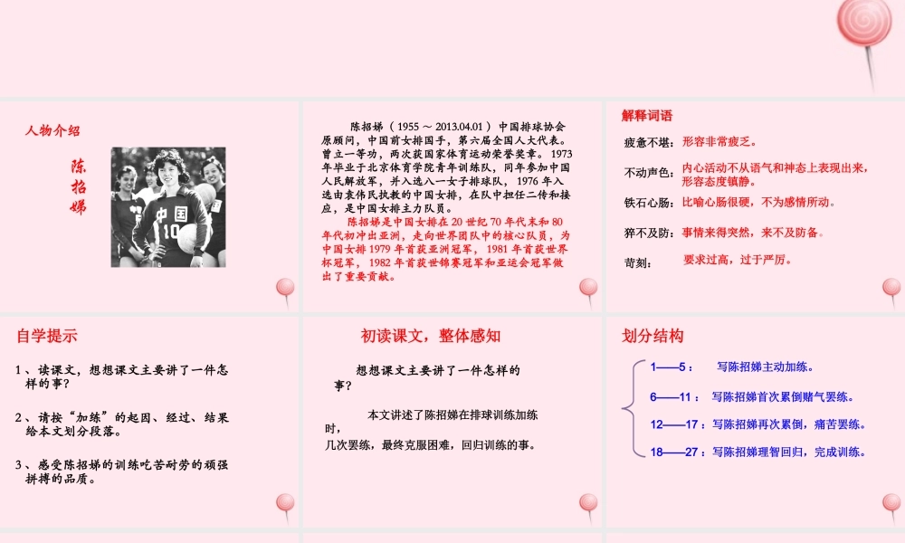 六年级语文下册《苦练》教学课件