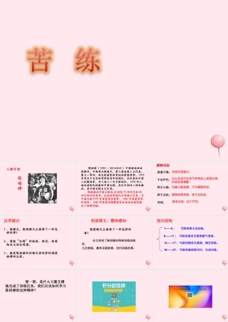 六年级语文下册《苦练》教学课件