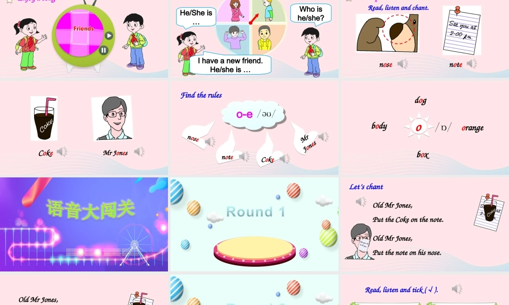 四年级英语上册 Unit 3 My friends Part A 第3课时备用课件+素材 人教PEP