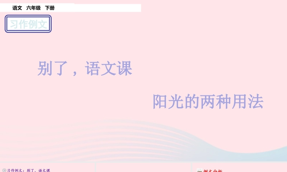 六年级语文下册 第三单元 习作例文 别了,语文 阳光的两种用法课精品课件 新人教版-新人教版小学六年级下册语文课件