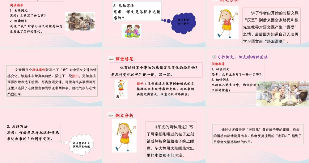 六年级语文下册 第三单元 习作例文 别了,语文 阳光的两种用法课精品课件 新人教版-新人教版小学六年级下册语文课件
