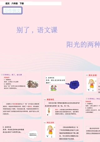 六年级语文下册 第三单元 习作例文 别了,语文 阳光的两种用法课精品课件 新人教版-新人教版小学六年级下册语文课件