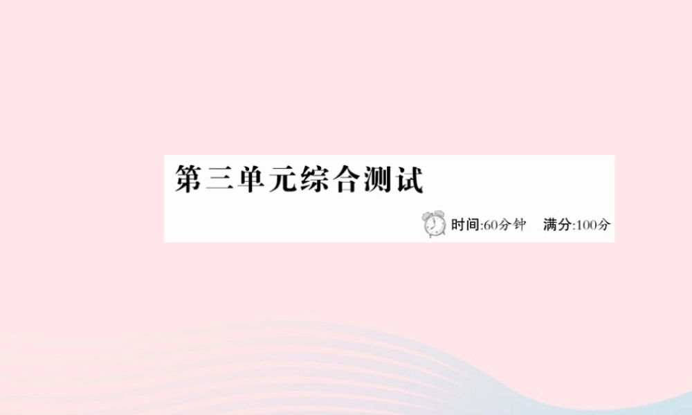 六年级语文下册 第三单元综合测试课件 新人教版-新人教版小学六年级下册语文课件