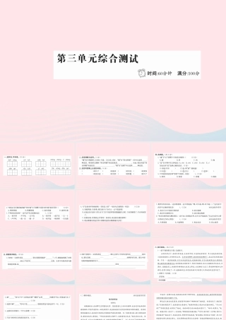 六年级语文下册 第三单元综合测试课件 新人教版-新人教版小学六年级下册语文课件