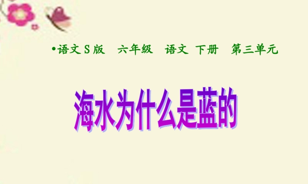 六年级语文下册 第3单元 13《海水为什么是蓝的》课件3 语文S版-语文S版小学六年级下册语文课件