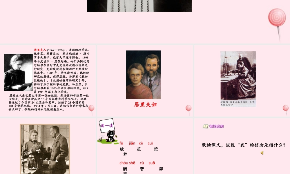 六年级语文下册 第七单元 第27课《我的信念》课件 西师大版-西师大版小学六年级下册语文课件