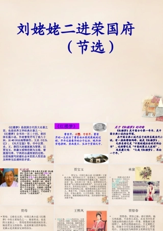 六年级语文下册《刘姥姥二进荣国府（节选）》课件3 长春版-长春版小学六年级下册语文课件