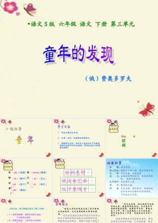六年级语文下册 第3单元 14《童年的发现》课件1 语文S版-语文S版小学六年级下册语文课件