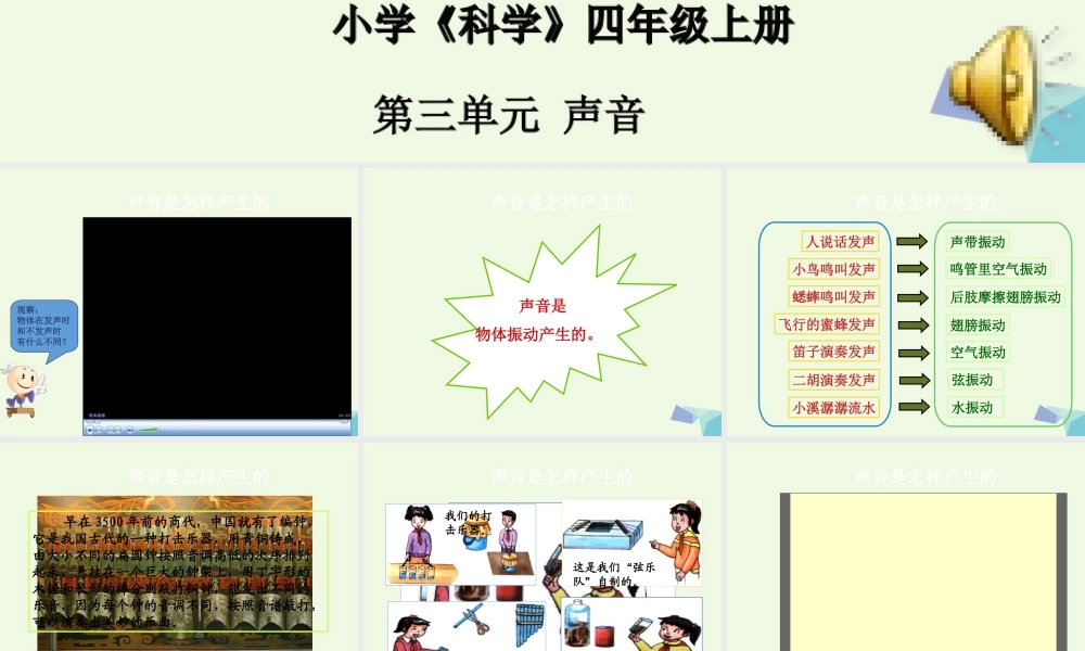 四年级科学上册 3.2 声音是怎样产生的课件1 教科版-教科版小学四年级上册自然科学课件