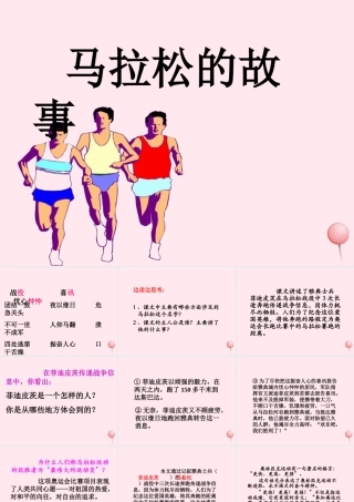 六年级语文下册《马拉松的故事》教学课件（详细讲解）