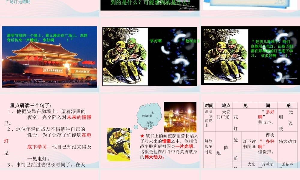 六年级语文下册 第三单元 11灯光课件 新人教版-新人教版小学六年级下册语文课件