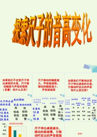 四年级科学上册 3.4 探索尺子的音高变化课件4 教科版-教科版小学四年级上册自然科学课件
