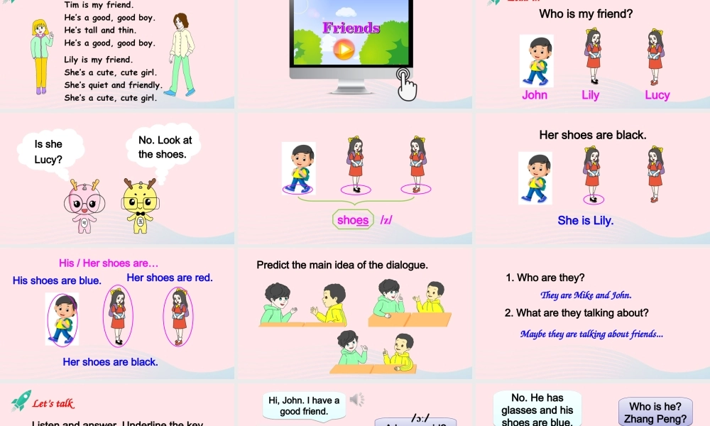 四年级英语上册 Unit 3 My friends Part B 第4课时上课课件+素材 人教PEP