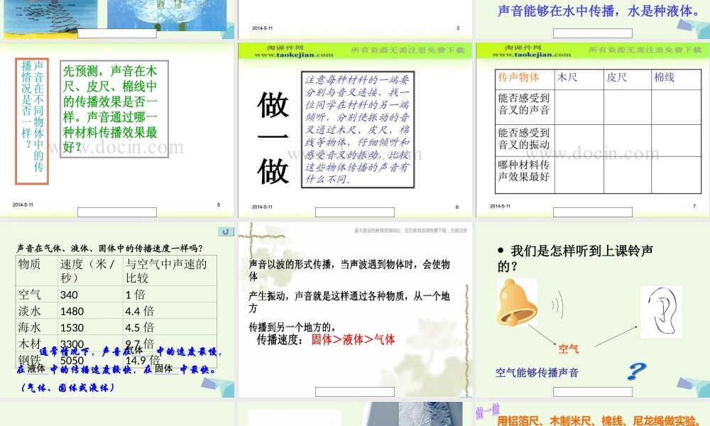 四年级科学上册 3.5 声音是怎样传播的课件2 教科版-教科版小学四年级上册自然科学课件