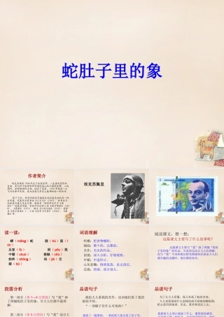 六年级语文下册《蛇肚子里的象》精品课件2 长春版-长春版小学六年级下册语文课件