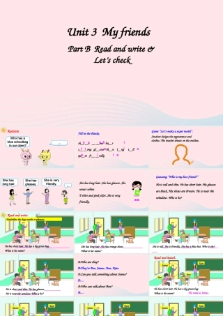 四年级英语上册 Unit 3 My friends Part B 第6课时上课课件+素材 人教PEP