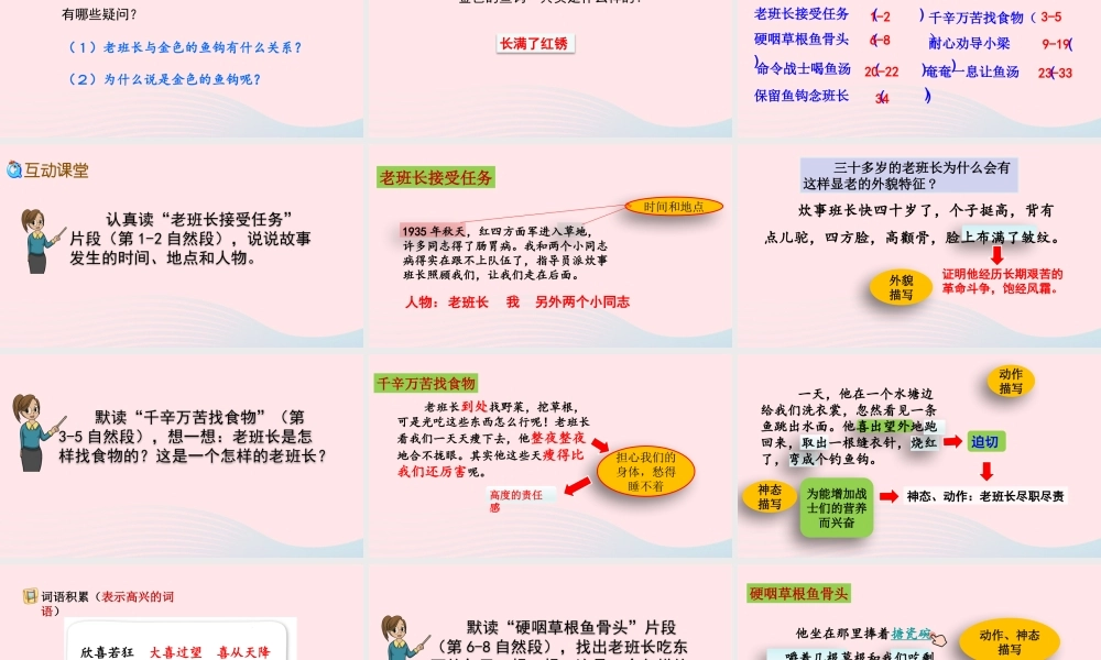 六年级语文下册 第四单元 13《金色的鱼钩》精品课件 新人教版-新人教版小学六年级下册语文课件