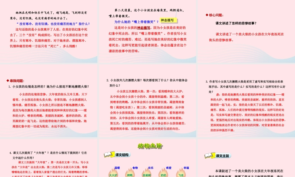 六年级语文下册 第四单元 14 卖火柴的小女孩课件1 新人教版-新人教版小学六年级下册语文课件