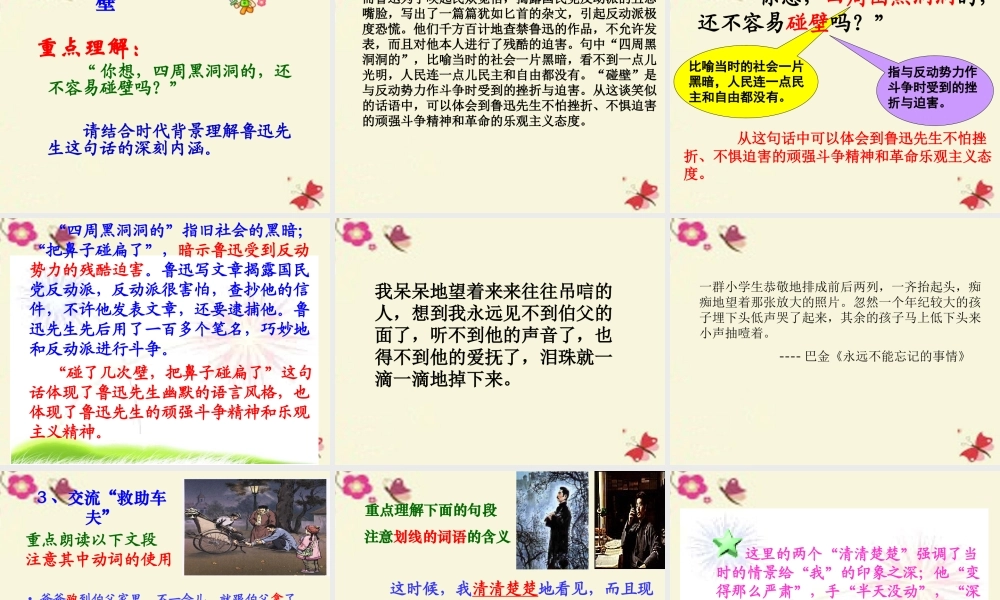 六年级语文下册 第4单元 17《我的伯父鲁迅先生》课件2 语文S版-语文S版小学六年级下册语文课件