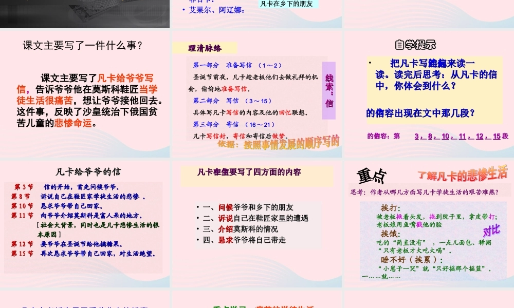 六年级语文下册 第四单元 15 凡卡课件 新人教版-新人教版小学六年级下册语文课件