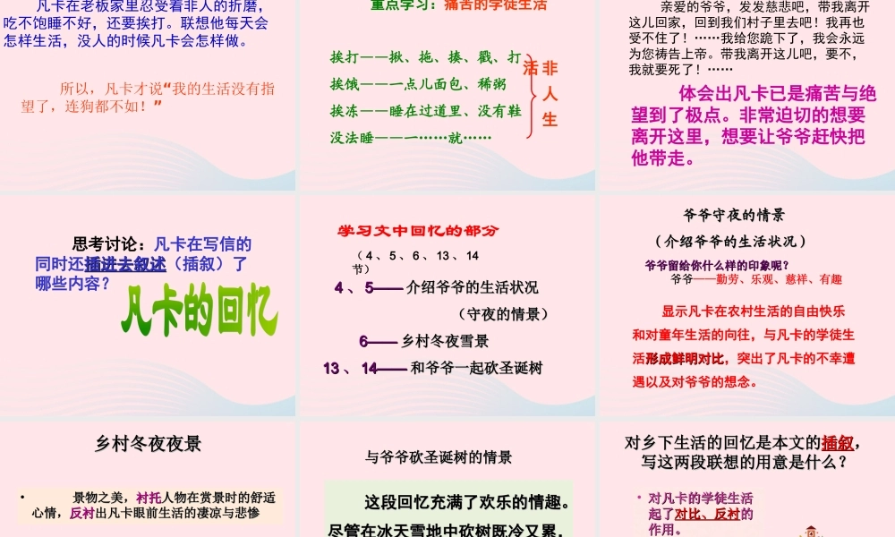 六年级语文下册 第四单元 15 凡卡课件 新人教版-新人教版小学六年级下册语文课件