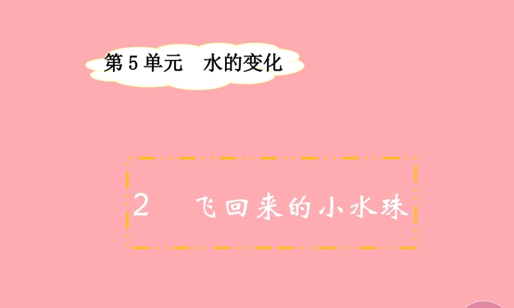 四年级科学上册 5.2 飞回来的小水珠课件1 湘教版-湘教版小学四年级上册自然科学课件