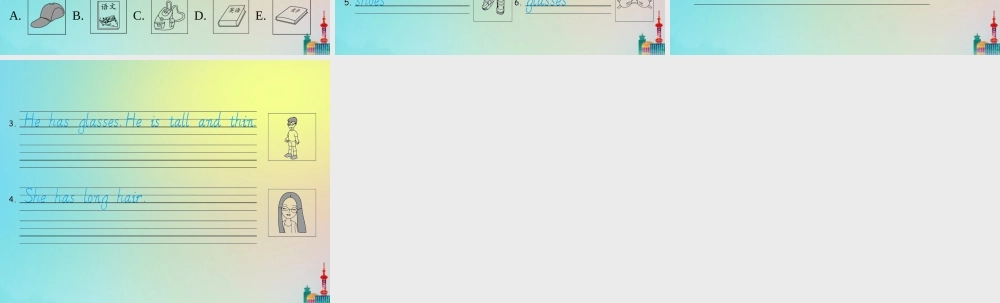 四年级英语上册 Unit 3 My friends情景阅读练习课件 人教PEP版-人教PEP小学四年级上册英语课件