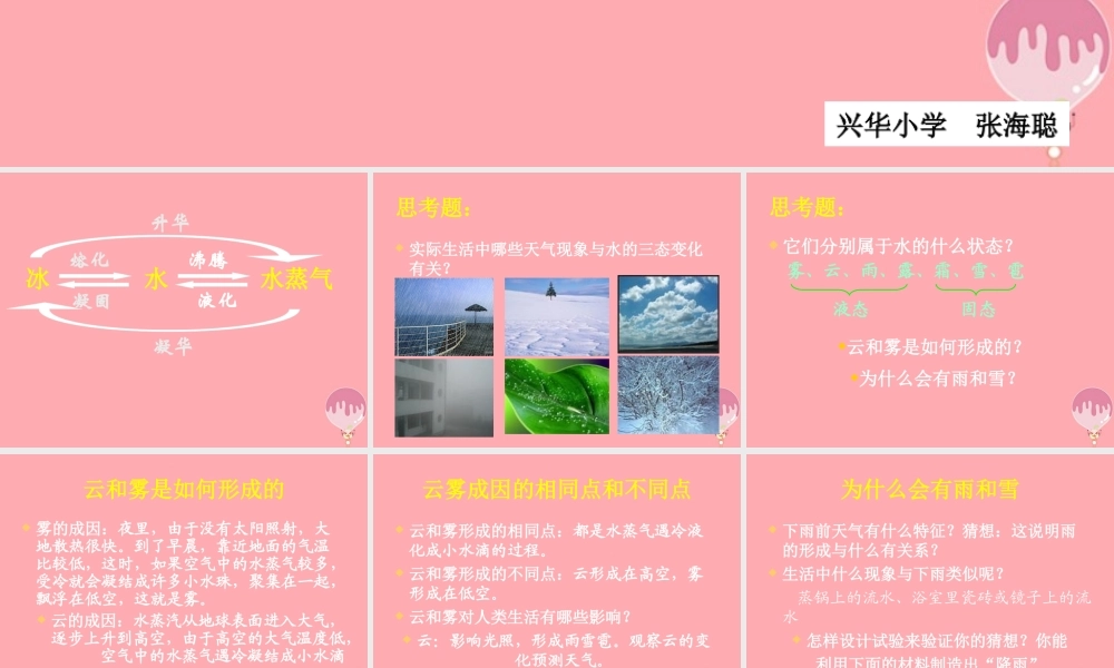 四年级科学上册 5.4 水在自然界的循环课件1 湘教版-湘教版小学四年级上册自然科学课件