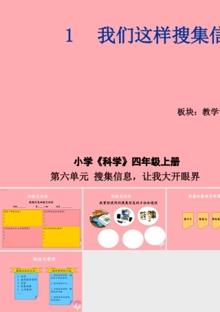 四年级科学上册 6.1 我们这样搜集信息课件1 湘教版-湘教版小学四年级上册自然科学课件