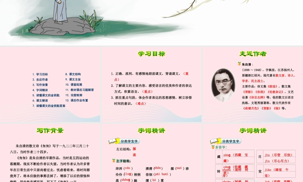 六年级语文下册 第一单元 2 匆匆（第1课时）课件 新人教版-新人教版小学六年级下册语文课件