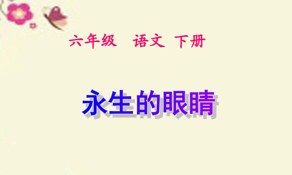 六年级语文下册 第4单元 18《永生的眼睛》课件4 语文S版-语文S版小学六年级下册语文课件