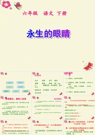 六年级语文下册 第4单元 18《永生的眼睛》课件4 语文S版-语文S版小学六年级下册语文课件