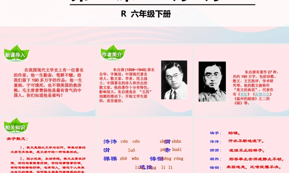 六年级语文下册 第一单元 2 匆匆课件1 新人教版-新人教版小学六年级下册语文课件