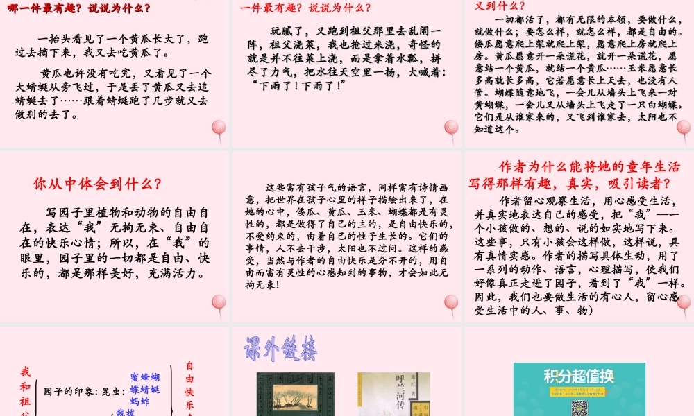 六年级语文下册《我和祖父的花园》教学课件（详细解读）