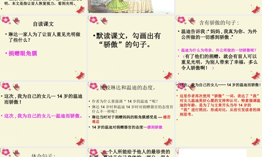 六年级语文下册 第4单元 18《永生的眼睛》课件7 语文S版-语文S版小学六年级下册语文课件