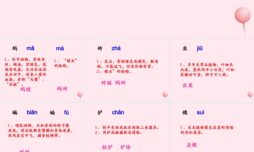 六年级语文下册《我和祖父的花园》生字学习