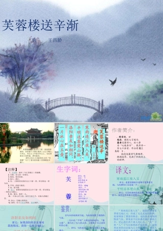 六年级语文下册 古诗词背诵 3 芙蓉楼送辛渐课件 新人教版-新人教版小学六年级下册语文课件