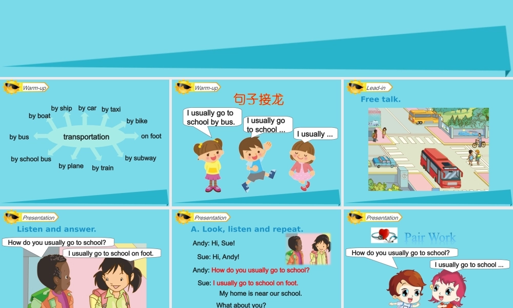 四年级英语上册 Unit 3 Transportation（Lesson 2）课件 人教新起点-人教新起点小学四年级上册英语课件