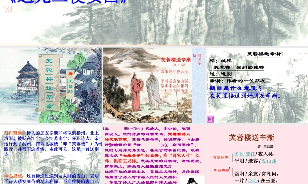 六年级语文下册 古诗词背诵 3《芙蓉楼送辛渐》课件 新人教版-新人教版小学六年级下册语文课件