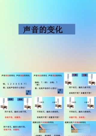 四年级科学上册 声音 3声音的变化课件 教科版-教科版小学四年级上册自然科学课件
