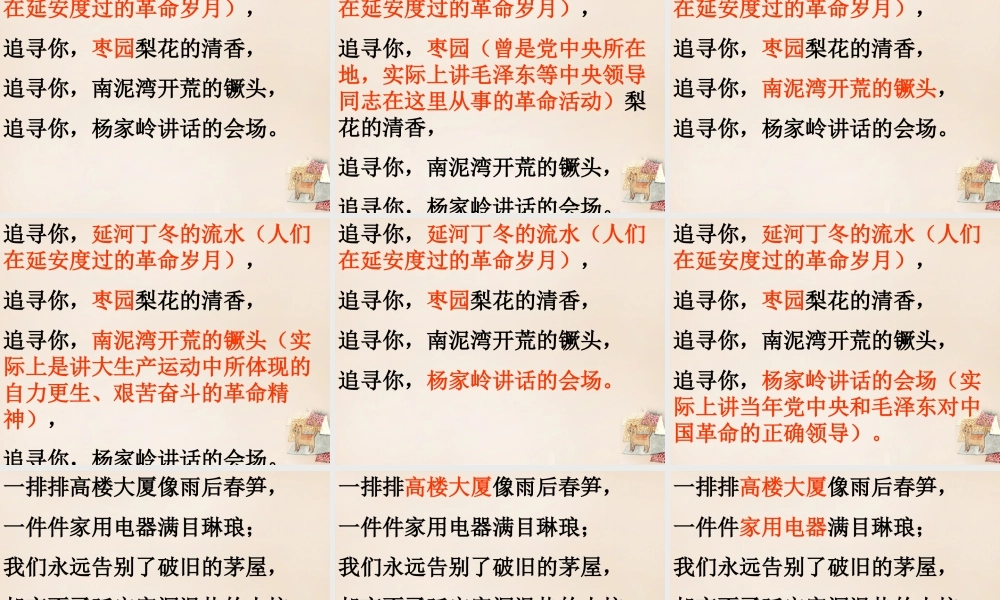 六年级语文下册《延安，我把你追寻》课件4 长春版-长春版小学六年级下册语文课件