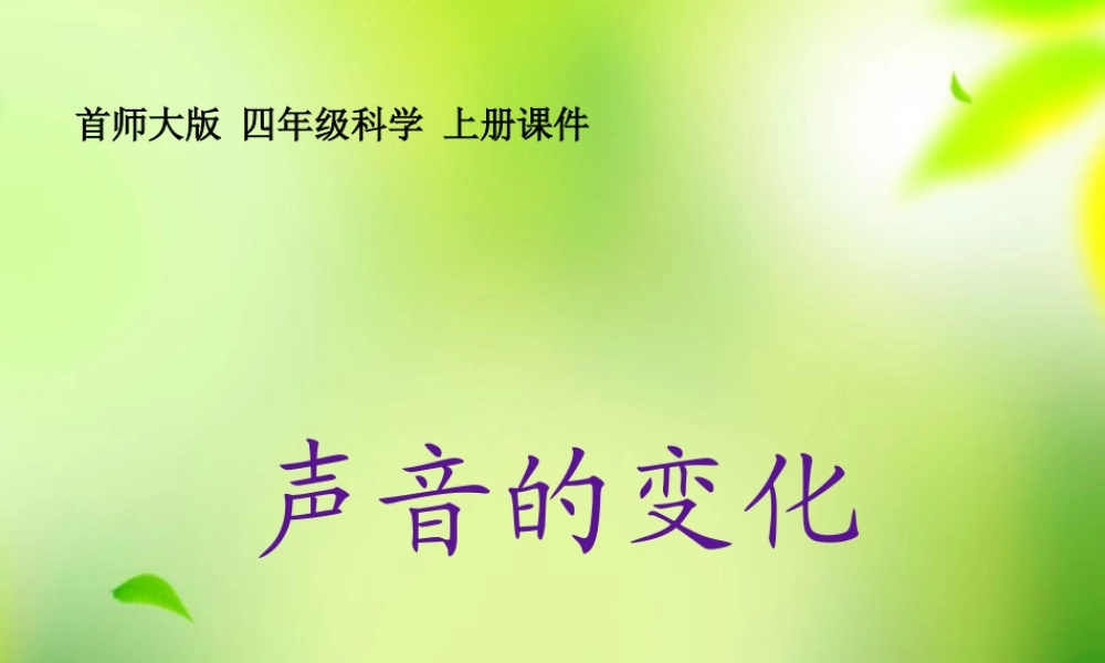 四年级科学上册 声音的变化1课件 首师大版