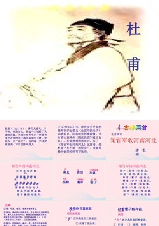 六年级语文下册 古诗词背诵 7《闻官军收河南河北》课件 新人教版-新人教版小学六年级下册语文课件