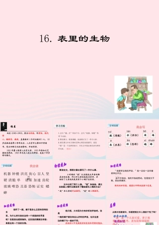 六年级语文下册 第五单元 16 表里的生物教学课件 新人教版-新人教版小学六年级下册语文课件