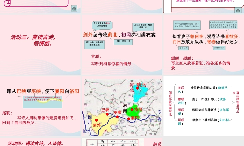 六年级语文下册 古诗词背诵 7闻官军收河南河北课件 新人教版-新人教版小学六年级下册语文课件
